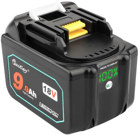 waitley Batterie de rechange 18 V 9,0 Ah compatible avec BL1830 BL1840 BL1850 BL1860 BL1890 Lithium-Ion Outils avec indicateur LED