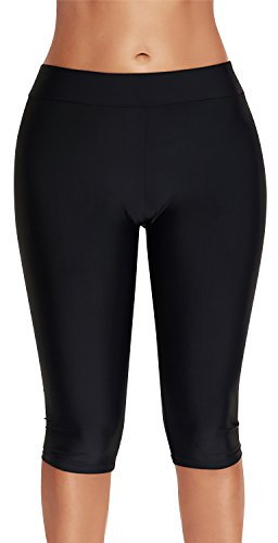 Dolamen Donna Pantaloni da Nuoto, 2018Surf Costumi da Bagno Donna Pantaloncini Bikini Costume Intero Moda da Bagno Shorts Swimwear Costume Mare Cinturino Elastico, Boyleg Style (Medium, Nero)