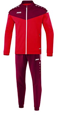 JAKO Herren Trainingsanzug Polyester Champ 2.0, Rot/Weinrot, L
