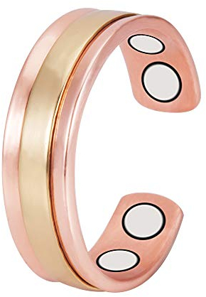 YINOX 2,3-Zoll-Magnetring aus reinem Kupfer für Männer und Frauen, 4 starke Magnete lindern wirksam Arthritis und Migräne, Magnetschmuck hat eine schlankmachende Wirkung
