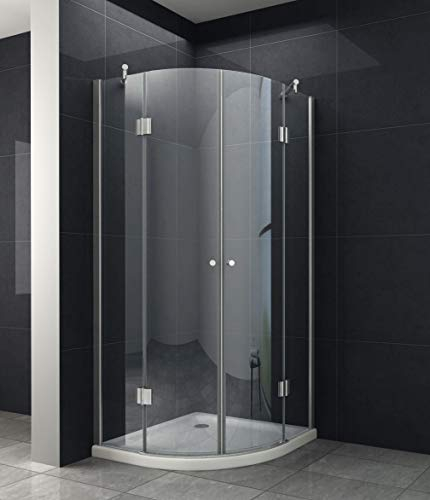 Viertelkreis Duschkabine Dusche Rom 100 x 100 x 200cm / 8 mm/mit Duschtasse und Siphon