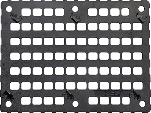PELI EZ-Click Molle-Panel-Zubehör für 1560 Peli Koffer, Abnehmbarer Mehrzweck-Deckel-Organizer für Taschen und Riemen im Molle-Stil, Farbe: Schwarz