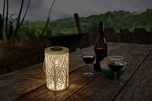 Näve Solar-Tischleuchte mit Waldmotiv