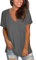 MOLERANI Womens T Shirts Short Sleeve Lightweight Tops V-Neck Basic Tees for Teen Grey XL