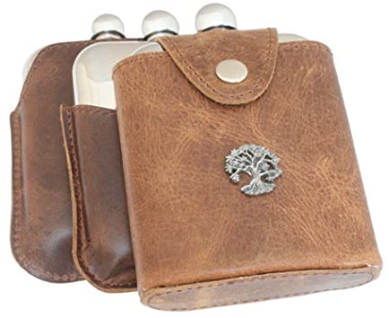 Tree of Life Fastening Jacket 6oz Stainless Steel Hip Flask & Free Engraving 515
