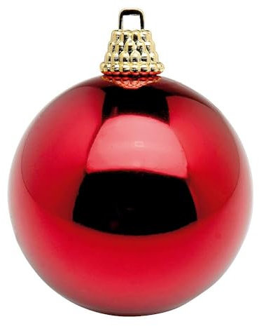 Deco Woerner Glänzende, weinrote Weihnachtskugel aus Plastik, 20 cm Ø - per Stück