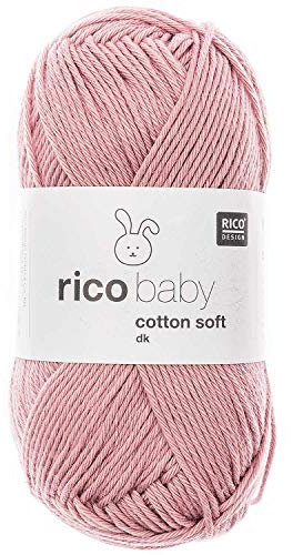 Babywolle Rico Baby Cotton Soft Dk | weich und pflegeleicht | Baumwollmischgarn zum Stricken und Häkeln (047 altrosa)