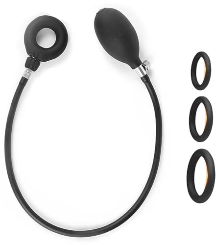 Aufblasbar Penisring Dehnbar Silikon Cockring mit Pumpe und 3 Cockringe Extrem Silikon,Einstellbar Penis Ring Hodenringe Penisringe,Sexspielzeug für Paare Extrem Sex Toys,Langwährende Erektion (A)