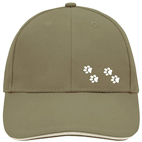 Huuraa Basecap Fußtapsen Tapsen Geschenk Olive/Beige Fußtapsen Accessoire