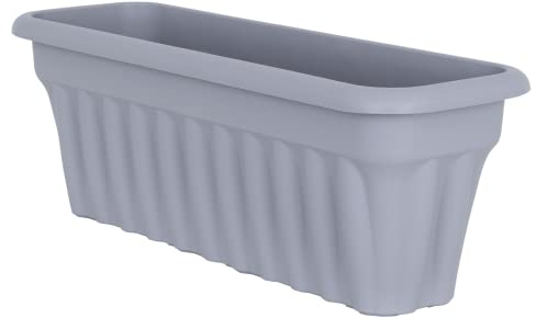 Muddy Hands 80cm Extra Long Grey Trough Plant Pot Large Plastic Planter Outdoor Garden Vegetable Herb Flower Box