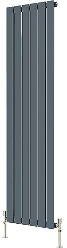 Radbliss Vertical Flat Panel Design Radiator 1600x408mm Anthracite Matt Grey Single Tall RAD Central Heating
