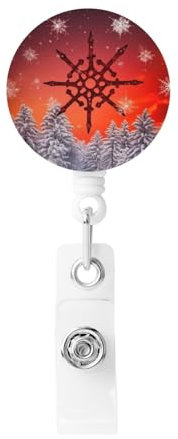 Porte-badge rétractable en forme de flocon de neige avec clip pour carte d'identité, nom et porte-clés, pour le bureau et le travail
