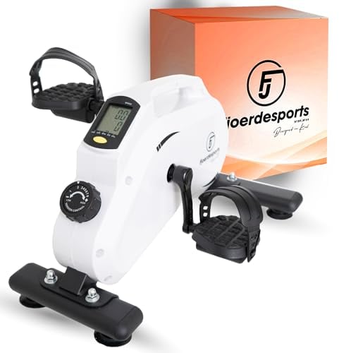 Fjoerdesports Professioneller Arm- und Beintrainer | extra leise & gelenkschonend inkl. Befestigungsgurt | Pedaltrainer für Zuhause | extrem leise und rutschfest | Heimtrainer | Seniorentrainer