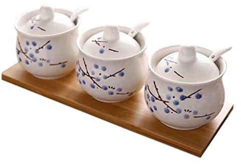 Sucrier, récipients à épices, sucrier avec couvercle, pot de rangement de décoration de cuisine, pot à sucre, pot à épices, for bar à café, restaurant, maison-rose-lot de 3 ( Color : Blueberry , Size