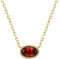 Epinki Gold 750 Halskette Mädchen, Klassiker Anhänger Halskette mit Oval Garnet Rot, 18K Gold Statement Kette Anhänger Echte Goldschmuck 45cm