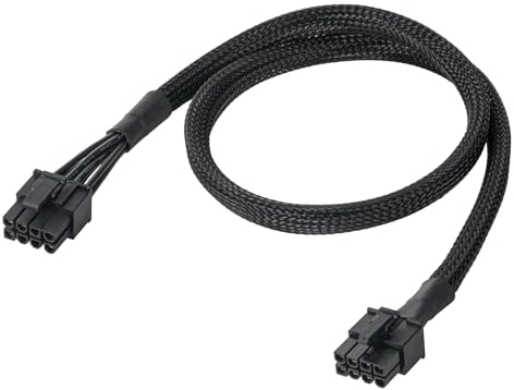 YieJoya PCIE Cavo per Seasonic, PSU 8 pin maschio a Dual PCIe 8pin (6+2) maschio per Seasonic Modular Power Supply (65cm)