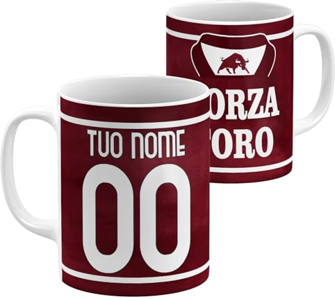 StudioPixelStore Tazza Personalizzata – Idea Regali Personalizzati – Mug Personalizzabile con Squadre del Campionato Italiano – Tazze in Ceramica per la Colazione – (Tifosi Torino)