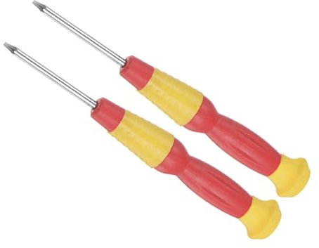 CoCud Mini Destornillador Torx, Tamaño T6, Longitud de 120mm, Pequeños Destornilladores de 6 Puntos de Acero al Carbono con Mango Antideslizantepara Gafas, 2 Piezas