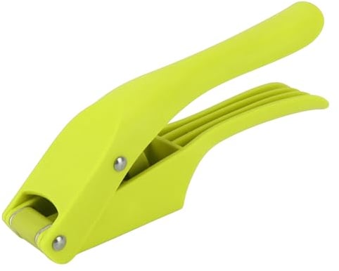 Ergonomic Handle Garlic Press Efficient Easy To Squeeze 2 in 1 Mincer Tool for Kitchen (Green)