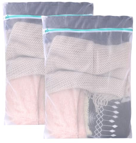 KALIONE Wäschenetz Groß, 2 Stück Große Wäschesack Waschmaschine, 60 x 80 cm Feinmaschiger Wiederverwendbarer Wäschesack, Feine Wäschewaschbeutel für Unterwäsche, Socken, Hemd, Babykleidung (XXL)