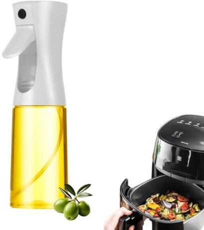 Genérico Pulverizador de Aceite de Oliva, Vinagre, Limón, Agua, Vino 200ml Blanco - Spray Rociador Rellenable para Cocina y Freidora de Aire - Aceitera Dosificadora para Cocinar Saludablemente
