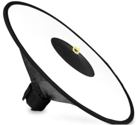 Wisboey Softbox universale rotondo da 44 cm, portatile, pieghevole, diffusore Speedlite, cinghia riflettente per flash della fotocamera