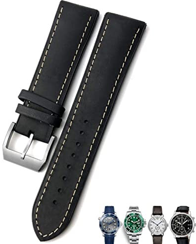 HXFFXHF 20 mm 21 mm 22 mm Lederarmband Schwarz Braun Uhrenarmbänder Für Rolex Für Omega Seamaster 300 Für Hamilton Für Seiko Für IWC Für Tissot Armband
