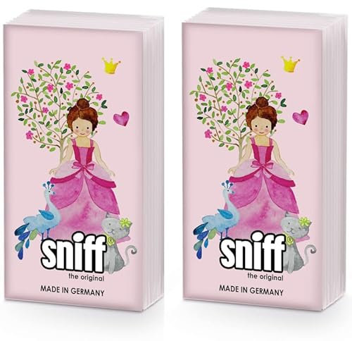 20 einzelne Taschentücher Kinder Prinzessin mit Tiere. 2 Packungen mit 10 einzelnen Papiertaschentücher bedruckt als Geschenk.