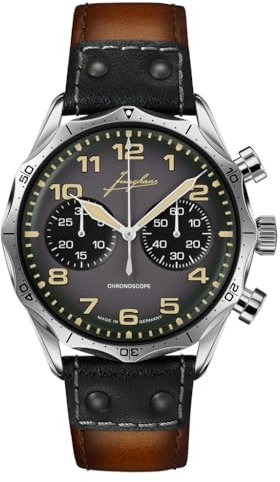JUNGHANS Meister Pilot Chronoscope Fliegeruhr Braun/Anthrazit 27/3493.00
