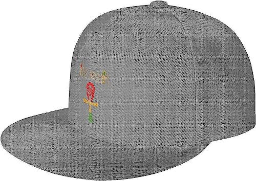 True Royalty Melanin Kemetic Ankh African Baseball Cap Flat Bill Hip Hop Style Classic Hat Schwarz, grau, Einheitsgröße