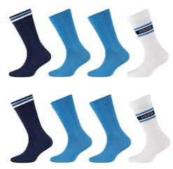 s.Oliver Socken Kinder 8er Pack Blau 27/30 | Atmungsaktiv, Weiche Zehennaht, Bequemer Sitz