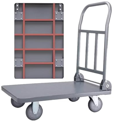Bai You Mei Transportwagen Klappbar Plattformwagen Schwerlastwagen 300kg Tragkraft Industriewagen Handwagen Sackkarre Trolley, Transporthilfe Wagen mit Rollen ziehwagen Magazinwagen (75x50cm)