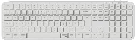 Keychron Tastiera wireless B6 Pro ultra sottile, Full Size DE-ISO Layout ZMKC, design del tasto e attenuazione dei tasti, 3 modalità 2.4 GHz/Bluetooth/Wired compatibile Win/Mac/Linux, bianco