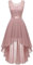 Berylove Vokuhila Kleid Bridesmaids Chiffonkleid Pailletten Etuikleid Damen Kleid Hochzeitsgast Damen Abiballkleider Lang BLP7035XP Blush L