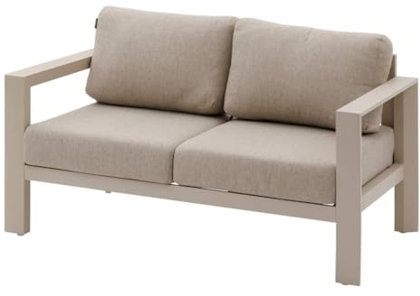 Hespéride – Evasion Clay 2-Sitzer-Gartensofa, rostfrei, inklusive 4 Abnehmbarer Kissen, Gartenmöbel für Terrasse, Balkon und Patio
