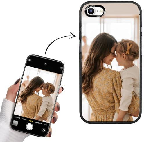 Yoedge Personalised Phone Case for iPhone 7 Plus/8 Plus 5.5, Transparent Aesthetic Image Photo Custom Design Flexible Soft Silicone Rubber Shockproof Bumper Cover Girls Women for iPhone 7 Plus,Black