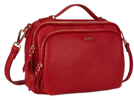 Gladdon Umhängetasche damen,Schultertasche mit Reißverschluss, Crossbody Tasche, Leder Handtasche Klein, Womenswear…