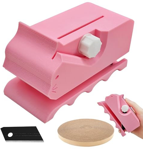 Kartonschneider - Kartonschneider für Katzenkratzer - DIY Katzenkratzbrett Schneiden - Karton Schneider & Cardboard Cutter für Selbstgemachte Katzenkratzbretter-Praktische Kartonschneidemaschine（Rosa）