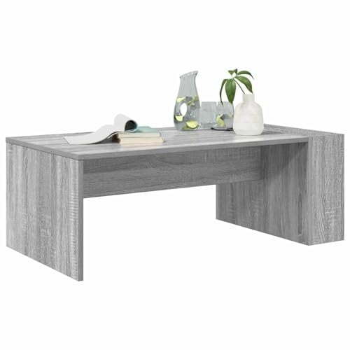 vidaXL Couchtisch Graues Sonoma 95 x 50 x 34 cm Holzwerkstoff, Stylischer rechteckiger Couchtisch, langlebiger Holzwerkstoff, Akzent für Innenräume, funktionale Oberfläche