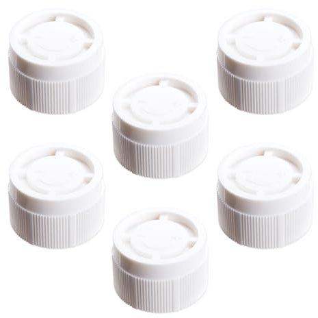 DEJIN 6Pcs M30 x 1.5 Thread Radiator Cover Thermostatic Valve Caps White Decorative Heating Control Knobs Replacement Adjustment Covers for Most Radiators