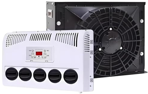Condizionatore d'aria split per camper, unità di climatizzazione elettrica per camion, climatizzatore per cabina camion, raffreddamento rapido e silenzioso, unità di climatizzazione split Black-12V