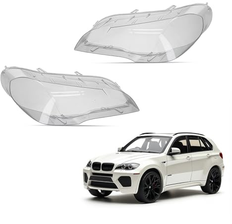 maXpeedingrods Scheinwerfer-Linsenabdeckungen für BMW X5 E70 X5M E70 2007-2013 63117288995 63117288997 63117288996 63117288998 02HLC1103ACL Paar Klar Polycarbonat