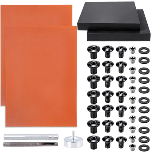 OLYCRAFT 259Pcs Holster Making Kit Holster Fabrication Kit Included Thermoform Molding Foams EVA Foam Board Eyelet Findings Punch Cutter Tool Screws Washers for Making Knife Sheath Keel Guard
