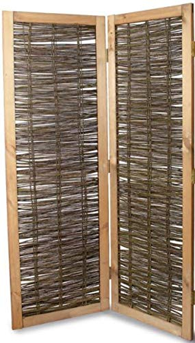 Weidenprofi Sichtschutz, Paravent aus Weide, Modell ELEGANT, 2-teilig in der Größe (BxH): 120 x 180 cm