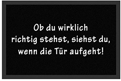 Hanse Home Fußmatte Schmutzfangmatte Ob Du Wirklich Richtig Stehst Schwarz, 40x60 cm
