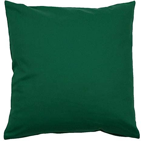 Kissenbezug 40x40 cm Uni Dunkelgrün Baumwolle Dekokissen Kissenhülle Couchkissen Sofakissen Deko Reißverschluss