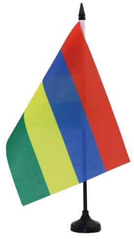 AZ FLAG - Tischflagge Mauritius - 21x14 cm - Republik Mauritius Tischfahne 14 x 21 Cm - Flaggen