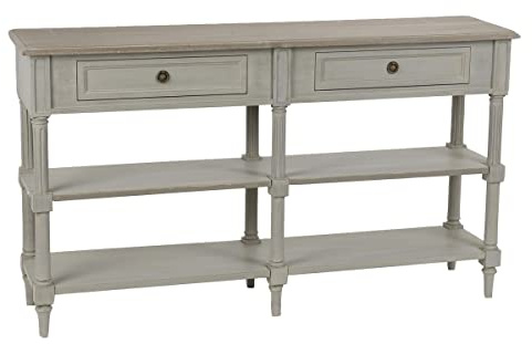 Adept Home Console Drapier Cérusé Lin, Collection Edouard