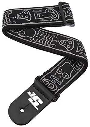 D'Addario Planet Waves 50JS01 Gewebegurt Nylongewebe Joe Satriani Collection Skulls n' Bones Länge: 1520mm Breite: 50mm