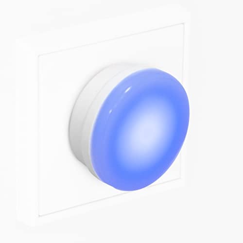REV Nachtlicht, sparsames Dauerlicht - LED Nachtlampe 230V, 50Hz, 0,2W, Steckdosenlampe - Leuchtfarbe blau, Gehäuse weiss